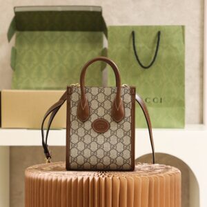 Replica Gucci Mini Tote Bag with Interlocking G – Iconic Gucci Design with Gold Hardware