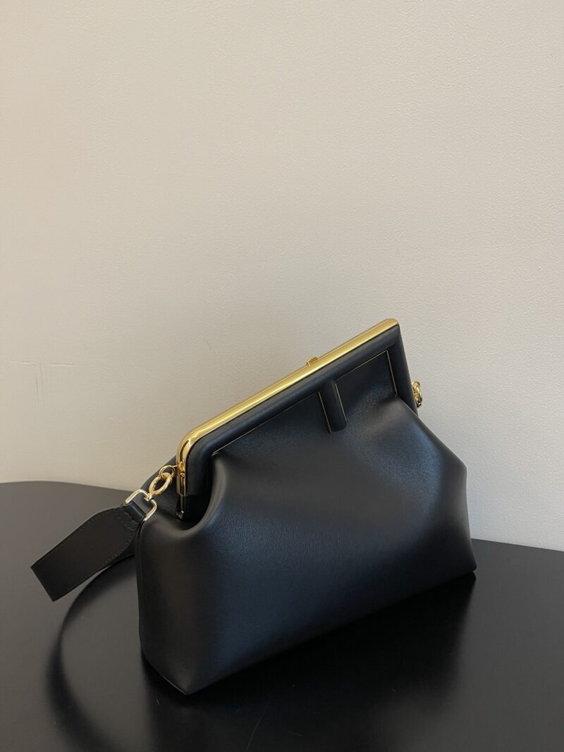 Fendi First Midi Black leather bag - Image 8