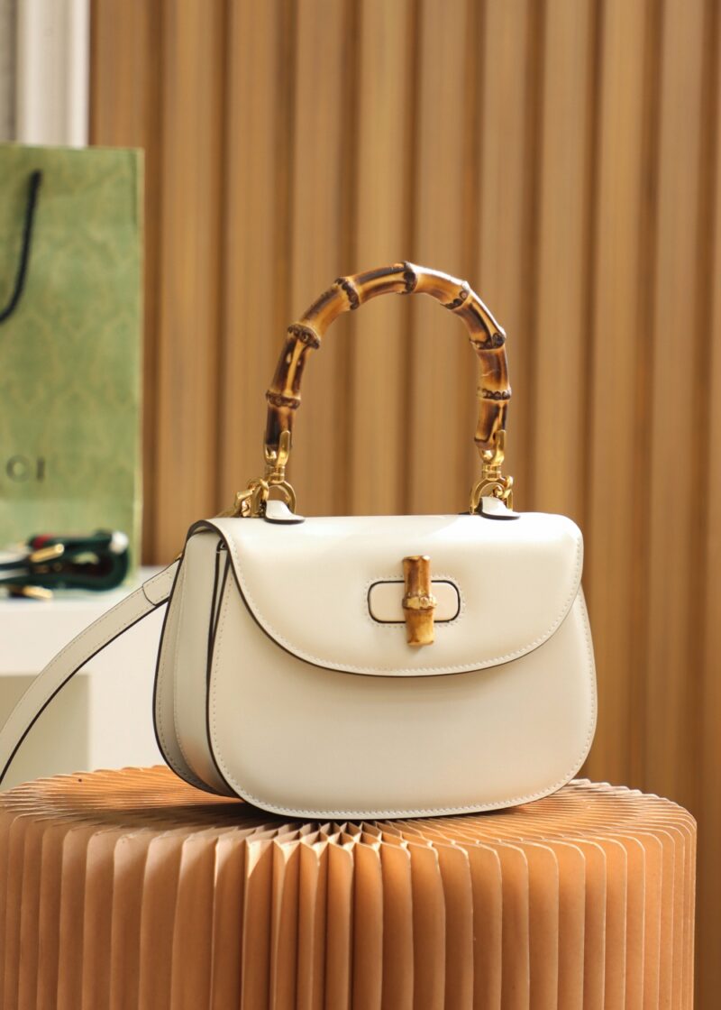 Gucci Bamboo 1947 small top handle bag White - Image 5