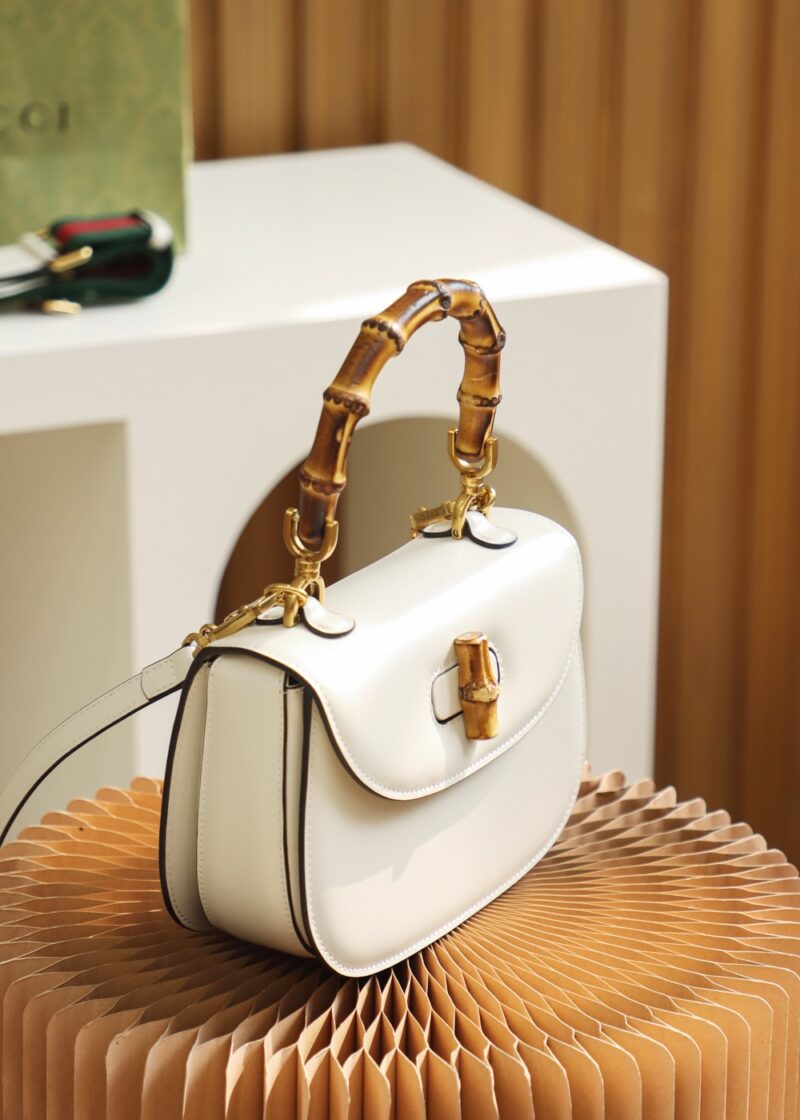 Gucci Bamboo 1947 small top handle bag White - Image 8