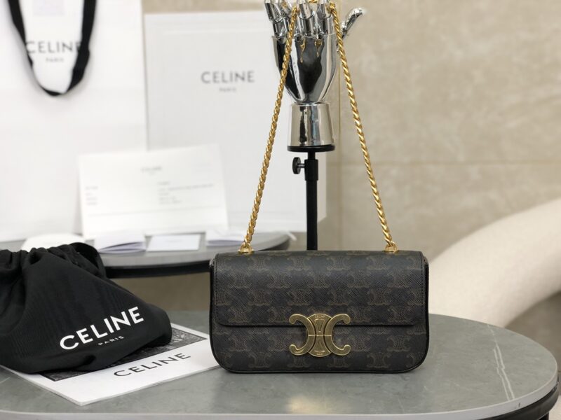 Replica Celine Chain Shoulder Bag Claude in Triomphe Canvas | Luxury Replica Celine Bags