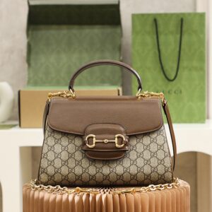 Replica Gucci Horsebit 1955 Medium Top Handle Bag – Iconic Horsebit Hardware with Gold Accents and Classic Gucci Design