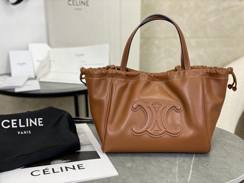 Replica Celine Small Cabas Drawstring Cuir Triomphe in Smooth Calfskin | Luxury Replica Celine Bags