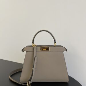 Replica Fendi Peekaboo ISeeU Medium Dove Grey Calfskin Bag – Luxury Designer Handbag in Dove Grey Calfskin with Fendi Branding