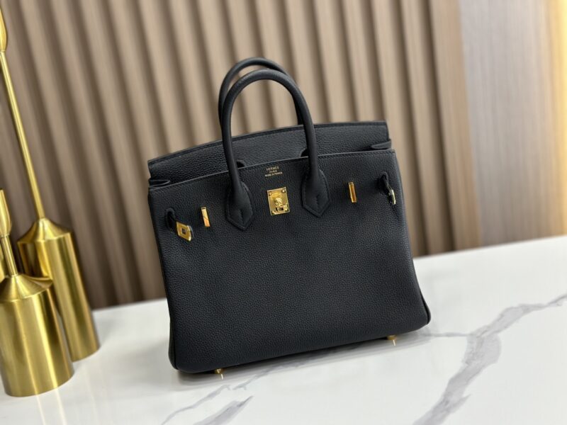 Hermes Birkin 25 handbag in Black Togo leather - Image 9