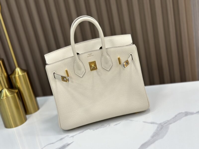 Hermes Birkin 25 handbag in Craie Togo leather - Image 4