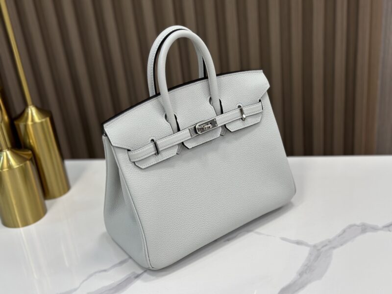 Hermes Birkin 25 handbag in Bleu Pale Togo leather - Image 5