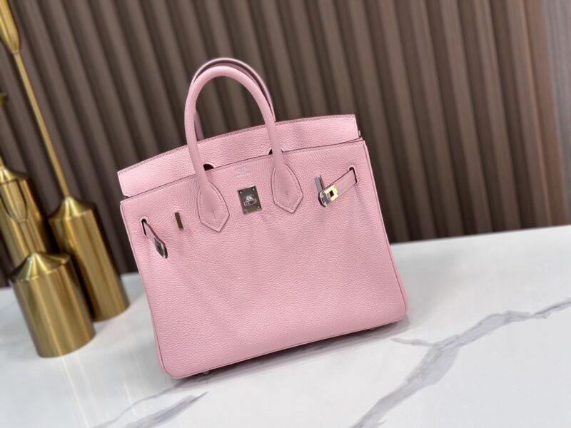 HERMÈS Birkin 25 handbag in Rose Sakura Togo leather - Image 5