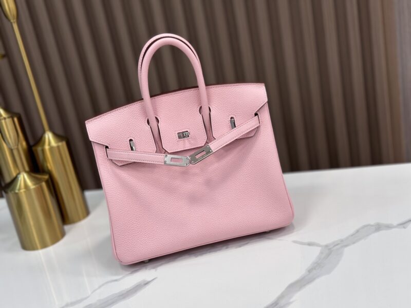 HERMÈS Birkin 25 handbag in Rose Sakura Togo leather - Image 6