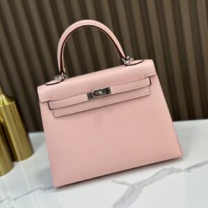 Replica HERMÈS Kelly 25 Handbag in Rose Sakura Epsom Leather – Luxury HERMÈS Handbag