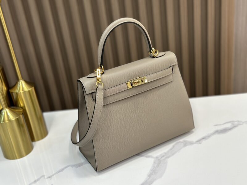 Hermes Kelly 25 handbag in Gris Asphalte Epsom leather - Image 9