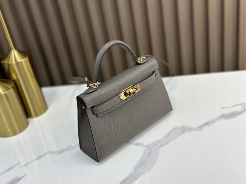 HERMÈS Mini Kelly II crossbody bag in Etain Epsom leather - Image 3