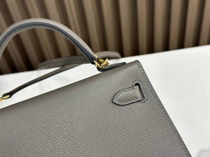 HERMÈS Mini Kelly II crossbody bag in Etain Epsom leather - Image 8