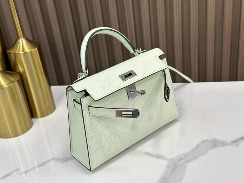 HERMÈS Mini Kelly II crossbody bag in Vert Fizz Epsom leather - Image 6