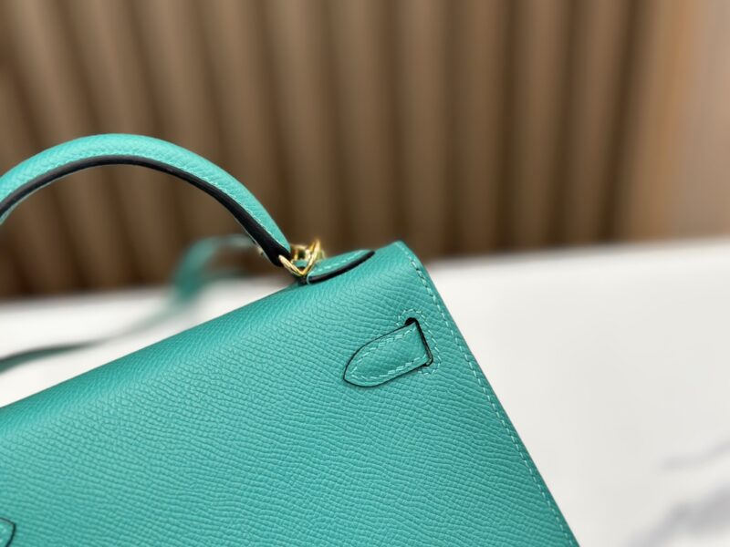 HERMÈS Mini Kelly II crossbody bag in Vert Verone Epsom leather - Image 2