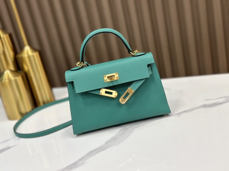 HERMÈS Mini Kelly II crossbody bag in Vert Verone Epsom leather - Image 8