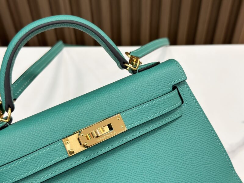 HERMÈS Mini Kelly II crossbody bag in Vert Verone Epsom leather - Image 9