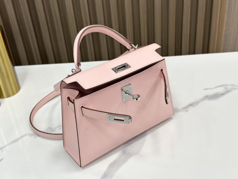 HERMÈS Mini Kelly II crossbody bag in Rose Sakura Epsom leather - Image 3