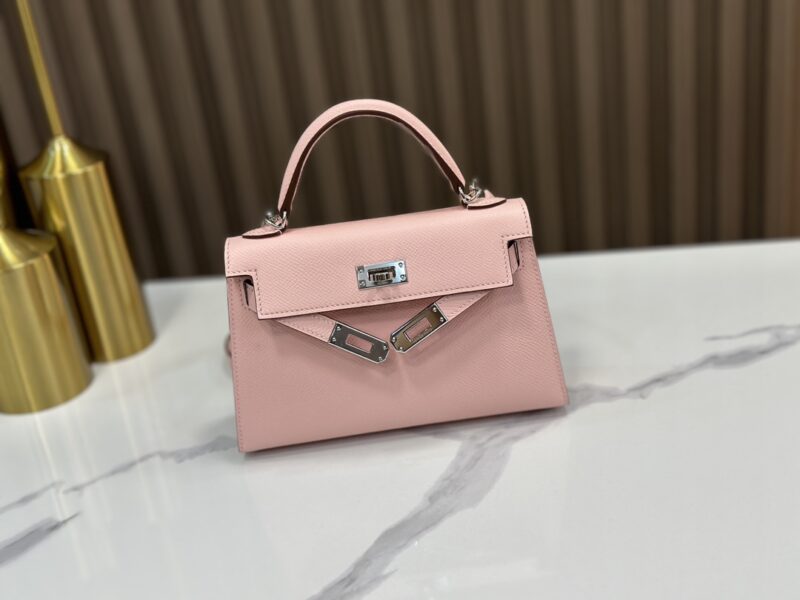 HERMÈS Mini Kelly II crossbody bag in Rose Sakura Epsom leather - Image 5