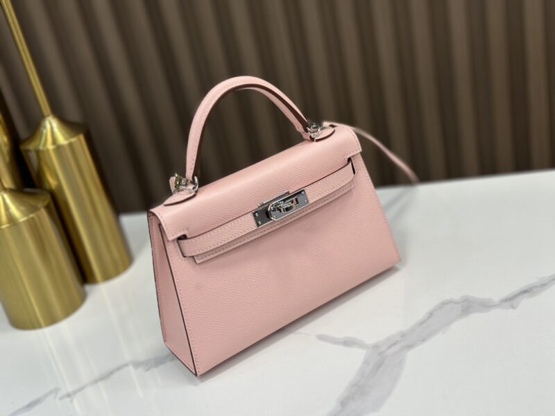 HERMÈS Mini Kelly II crossbody bag in Rose Sakura Epsom leather - Image 6