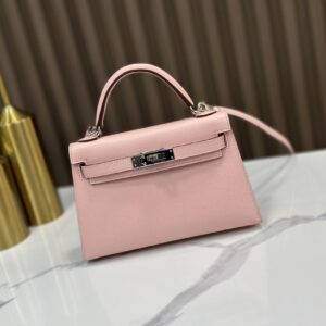 Replica HERMÈS Mini Kelly II Crossbody Bag in Rose Sakura Epsom Leather – Feminine Luxury Handbag