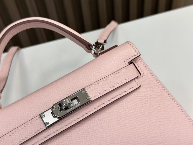 HERMÈS Mini Kelly II crossbody bag in Rose Sakura Epsom leather - Image 9