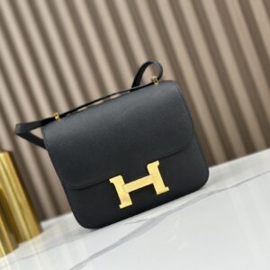 Replica HERMÈS Constance 18 Handbag in Black Epsom Leather – Luxury HERMÈS Handbag