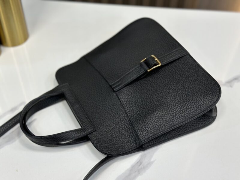 Hermès Black Mini Halzan 22cm of Clemence Leather - Image 3