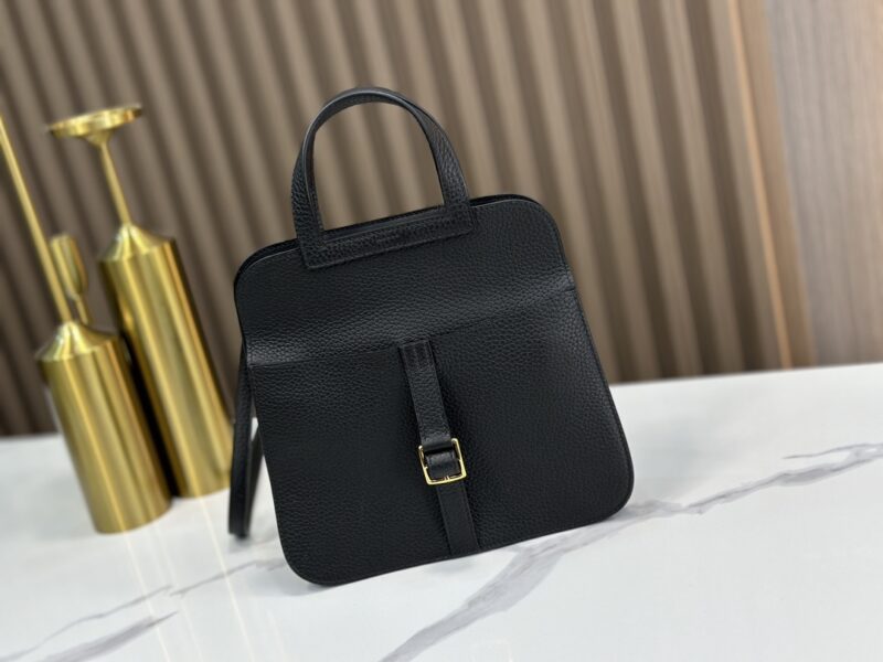 Hermès Black Mini Halzan 22cm of Clemence Leather - Image 8