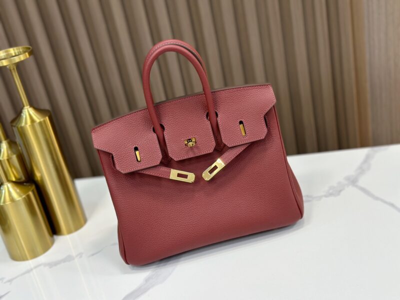 Hermes Birkin 25 handbag in Bordeaux Togo leather - Image 8