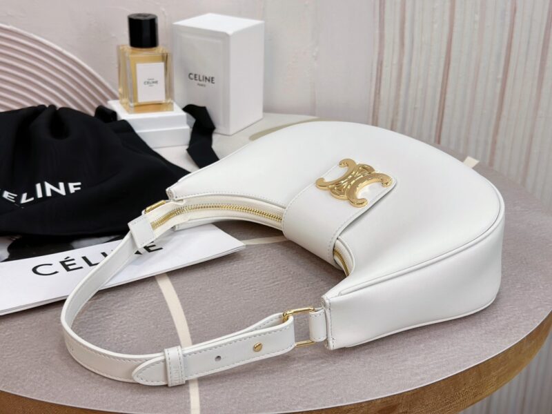 Celine MEDIUM AVA TRIOMPHE BAG in Smooth Calfskin White - Image 4