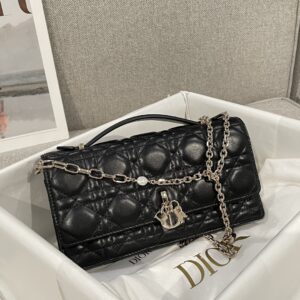 Replica Dior Mini Bag in Black Cannage Lambskin – Luxury Dior Handbag