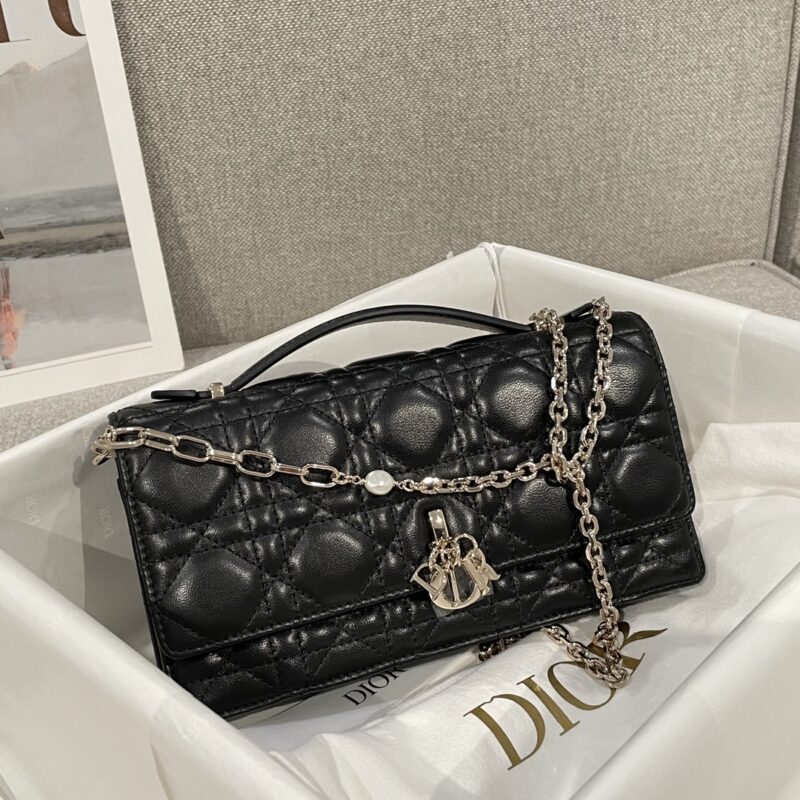 Replica Dior Mini Bag in Black Cannage Lambskin – Luxury Dior Handbag