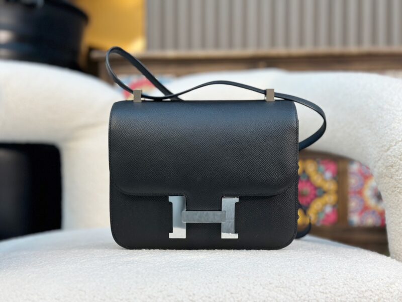 Replica HERMÈS Constance 24 Handbag in Black Epsom Leather – Luxury HERMÈS Handbag