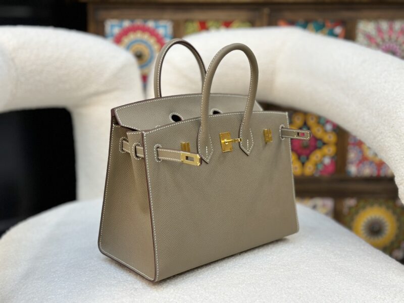 Hermes Birkin Sellier bag 25 Etoupe Epsom leather - Image 8