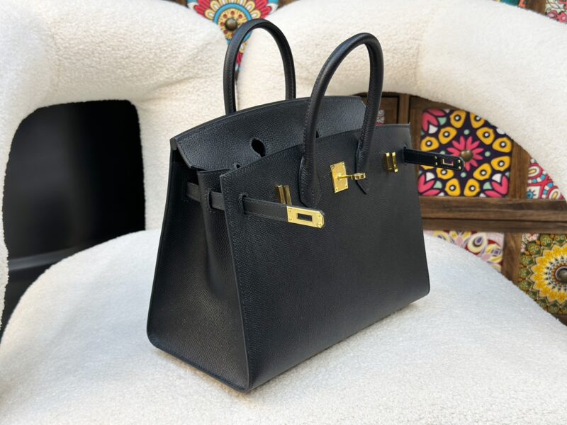 Hermes Birkin Sellier bag 25 Black Epsom leather - Image 9