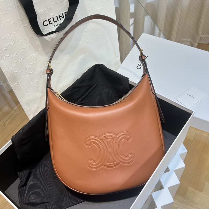 Replica Celine Medium Héloïse Bag Cuir Triomphe in Supple Calfskin Brown – Luxury Celine Handbag