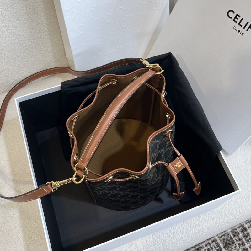 Celine CLARA BAG in TRIOMPHE CANVAS & CALFSKIN - Image 5