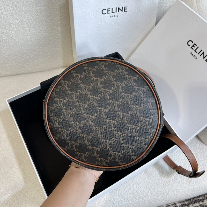 Celine CLARA BAG in TRIOMPHE CANVAS & CALFSKIN - Image 6