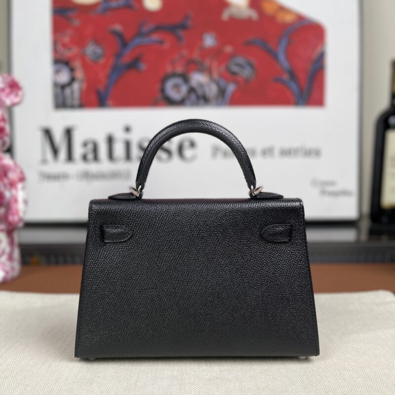 Hermes Kelly Mini II Bag In Black Epsom Leather PHW - Image 6