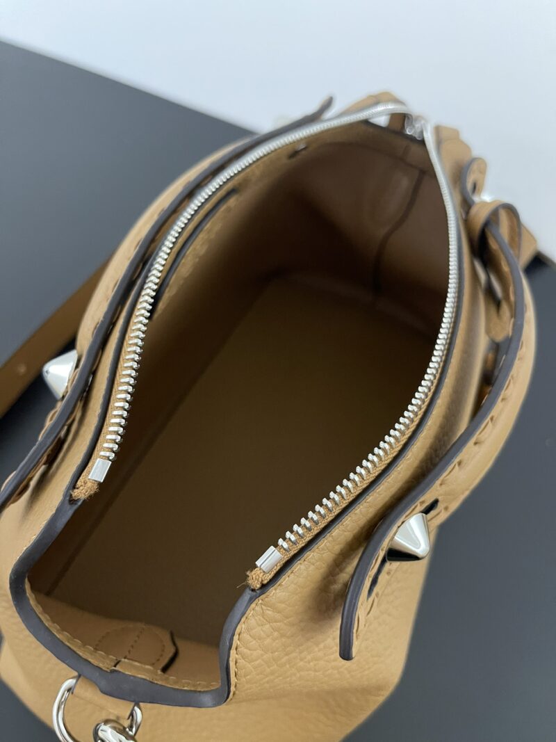 By The Way Selleria Medium Cappuccino-coloured Selleria bag with 192 hand-sewn stitches - Image 4