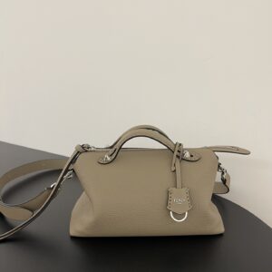 Replica Fendi By The Way Selleria Medium Dove Grey Selleria Bag with 192 hand-sewn topstitches and zip-top closure.