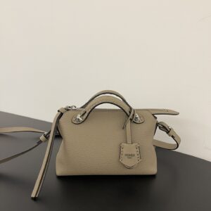 Replica Fendi By The Way Selleria Mini Dove Grey Selleria Bag with 192 hand-sewn topstitches and zip-top closure.