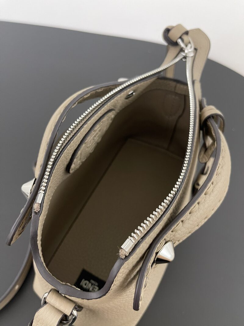 Fendi By The Way Selleria Mini Dove grey Selleria bag with 192 hand-sewn topstitches - Image 8