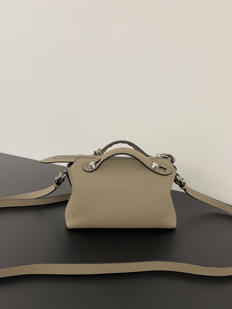 Fendi By The Way Selleria Mini Dove grey Selleria bag with 192 hand-sewn topstitches - Image 9