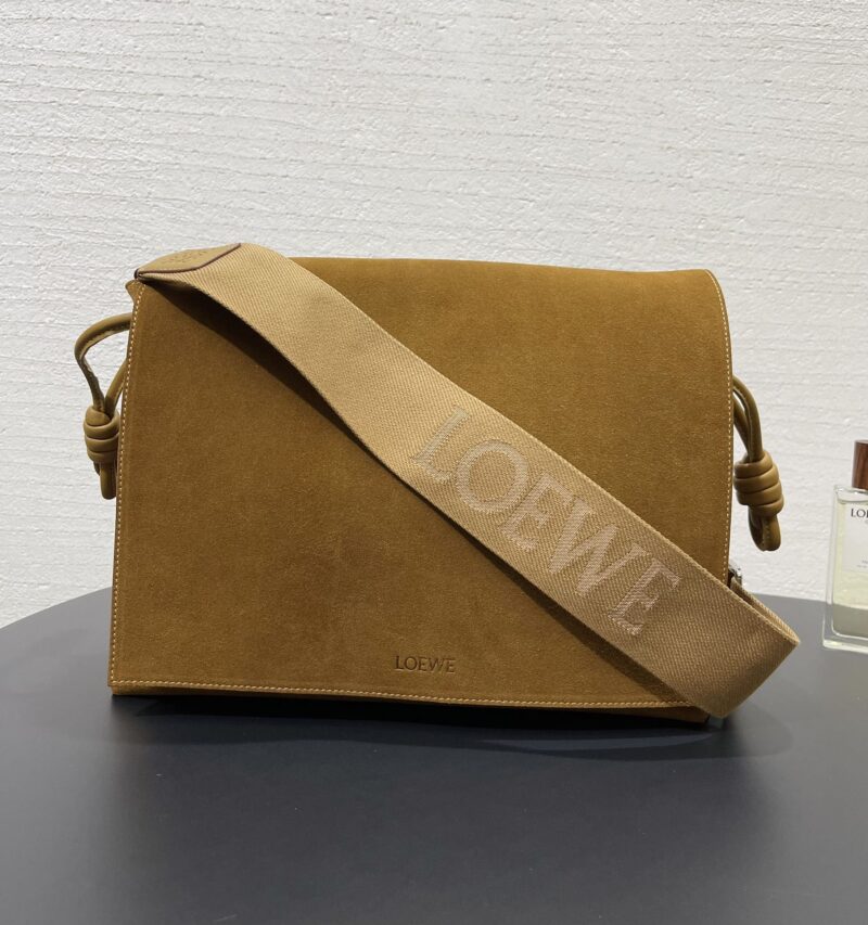 Loewe Flamenco satchel in suede calfskin Tobacco - Image 6