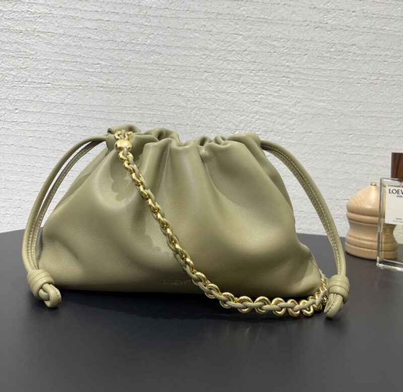 Loewe Medium Flamenco purse in  Eucalyptus Green - Image 2