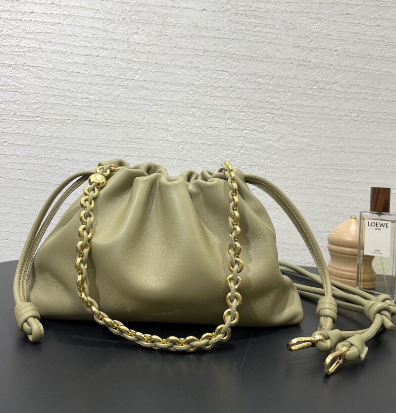 Loewe Medium Flamenco purse in  Eucalyptus Green - Image 7