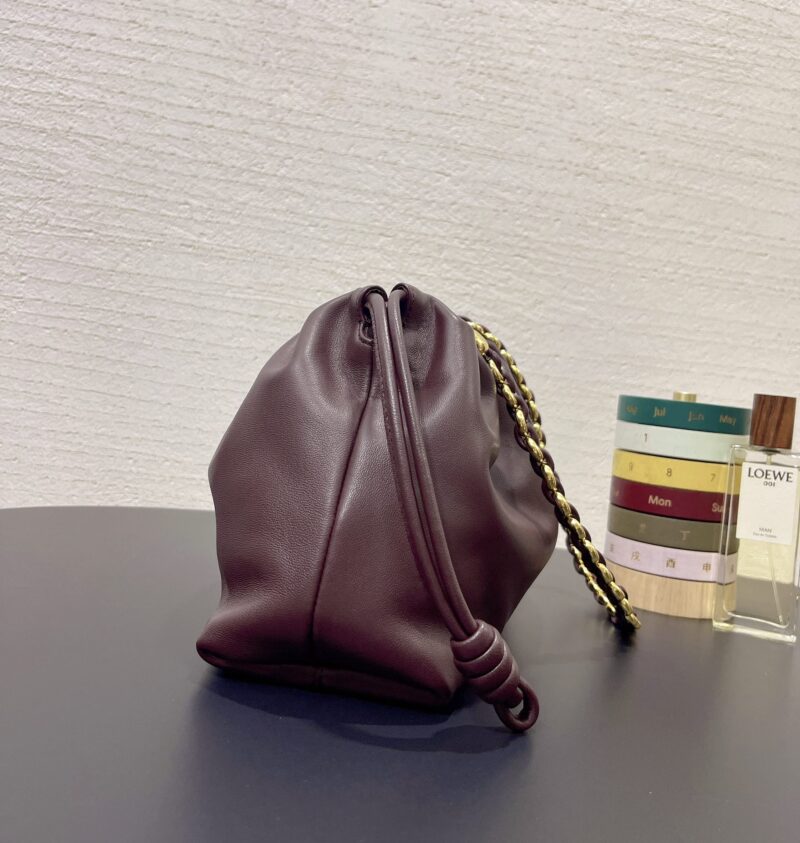 Loewe Medium Flamenco purse in  Dark Burgundy - Image 3