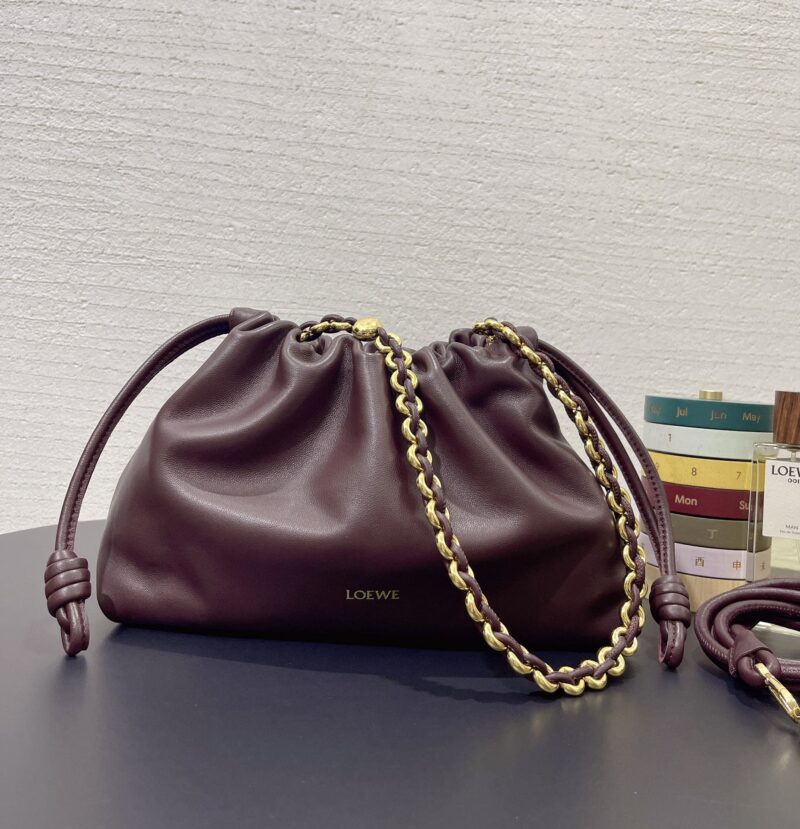 Loewe Medium Flamenco purse in  Dark Burgundy - Image 5